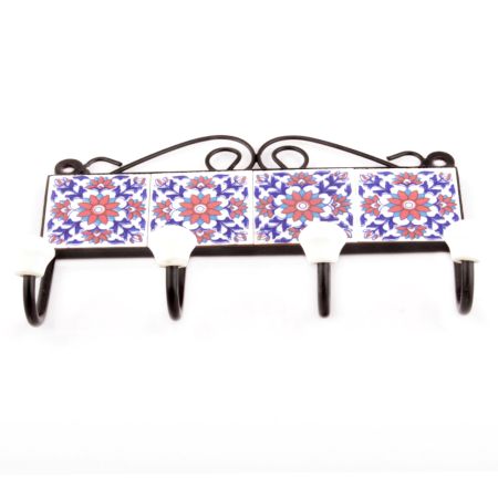 Navy Blue And Red Sunflower Ceramic Tiles Hooks Online